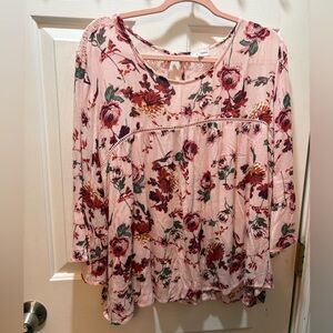 Plus women’s 2x Floral Pink Women's Top